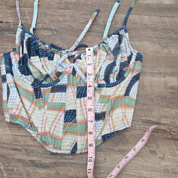 Urban Outfitters "Out From Under"  Patchwork Seersucker Bustier Size Medium - Picture 8 of 10